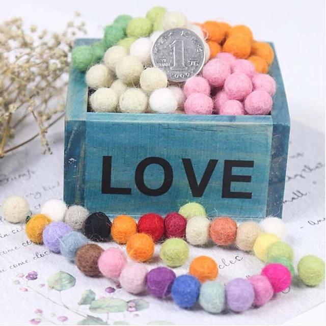 10pcs 1cm 100% Wool Wool Felt Balls Lovely Diy Round Wool Ball Colorful Pom  Poms