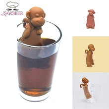 Обезьянка, ситечко для чая, пакетики для чая, пищевой силикон, фильтр для заварки чая, диффузор для чая, Веселый креативный кофейный диффузор для специй