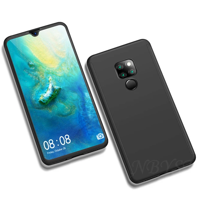 360 полная крышка для телефона для huawei P30 Pro P Smart плюс P10 P20 P30Lite для Коврики 8 9 10 20Lite 30Pro 20X Стекло пленка, чехол для телефона - Цвет: Black