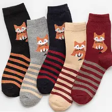 5 пар шерстяных носков с кроликом женские зимние теплые толстые мягкие золотые шелковые носки с оленем женские носки с рисунками забавные пушистые счастливые носки