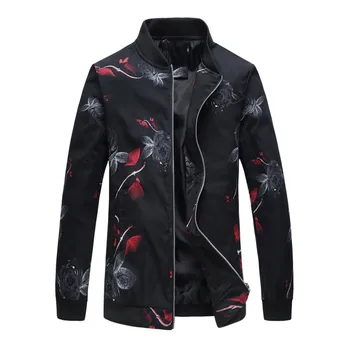 

men's jackets new 2019 casual men's jackets winter long sleeve printed stand collar casual jacket man jacket