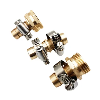 

Aluminum 5/8" Garden Hose Connector Repair Mender Kit Male/Female w/ Stainless Clamp Set High hardness