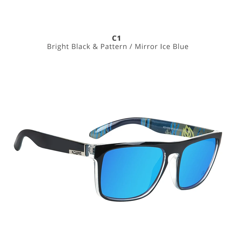 KDEAM высококачественные квадратные поляризованные солнцезащитные очки для мужчин PA12 TR90 оправа 1,1 мм толщина линзы Поляризационные мужские очки CE - Цвет линз: C1