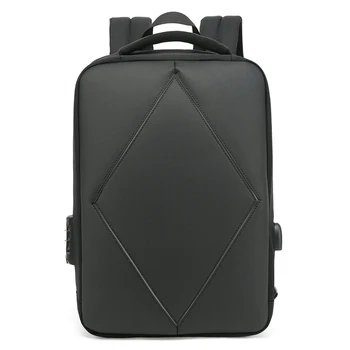 

15.6 in Laptop Backpack USB Unisex Waterproof Travel Large Capacity Teenager Breathable Student Schoolbag Anti-theft Locking Bag