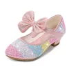 Girls Leather Shoes Princess  Shoes Children Shoes round-Toe Soft-Sole Big girls High Heel Princess Crystal Shoes Single Shoes ► Photo 2/6