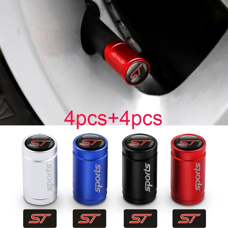 8 шт Спорт стержень клапана автошины колеса шины воздушные колпачки ST значок