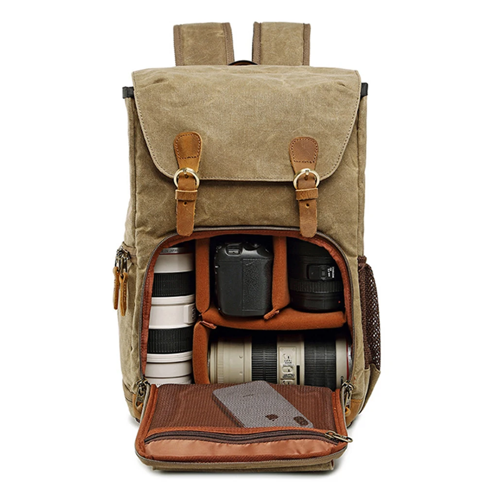 

Batik Canvas Waterproof Photography Bag Outdoor Wear-resistant Large Camera Photo Backpack Men for Nikon/Canon/ Sony/Fujifilm