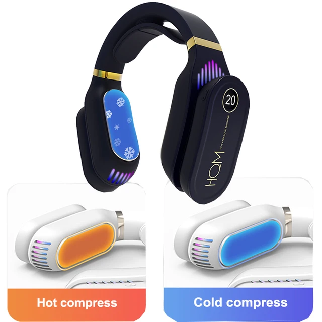 Mini Leafless Fan Rechargeable Bladeless Hanging Neck Fan Cooling/ Heating Wearable Neckband Fans Silent Lazy  Cooler Oudoor