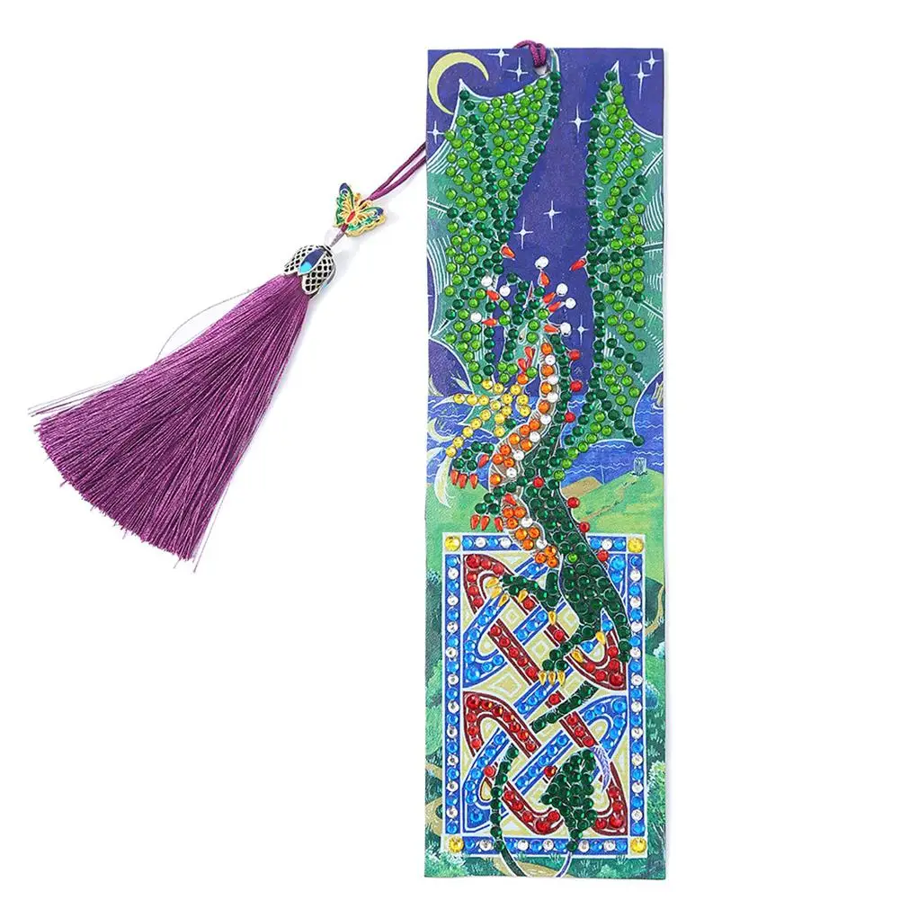 

5D Diamond Painting Leather Bookmarks DIY Kit Special Shaped Diamond Embroidery Bookmarks Making Kit DIY Craft Christmas Gifts