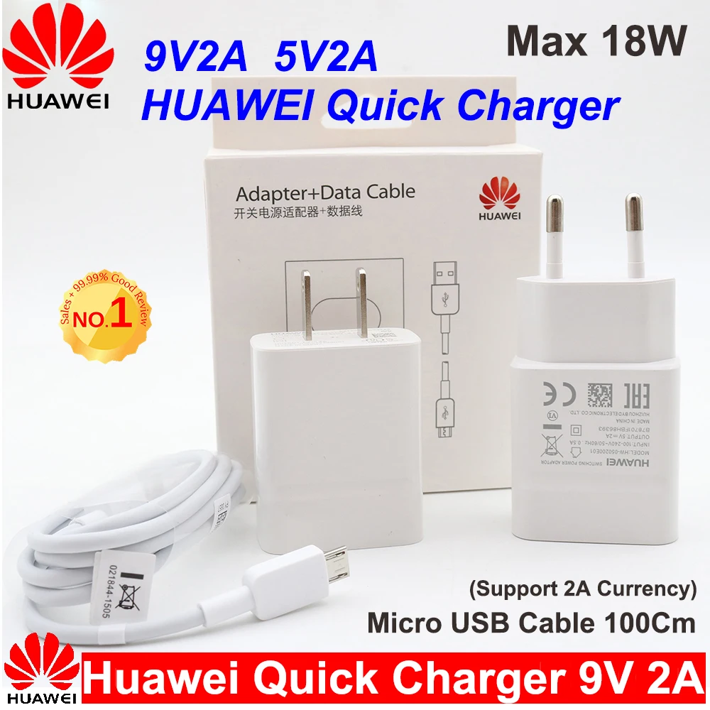 Зарядное устройство Huawei 9V2A для ЕС США быстрая зарядка QC 2 0 адаптер Micro USB Mate 7 8 10 Lite