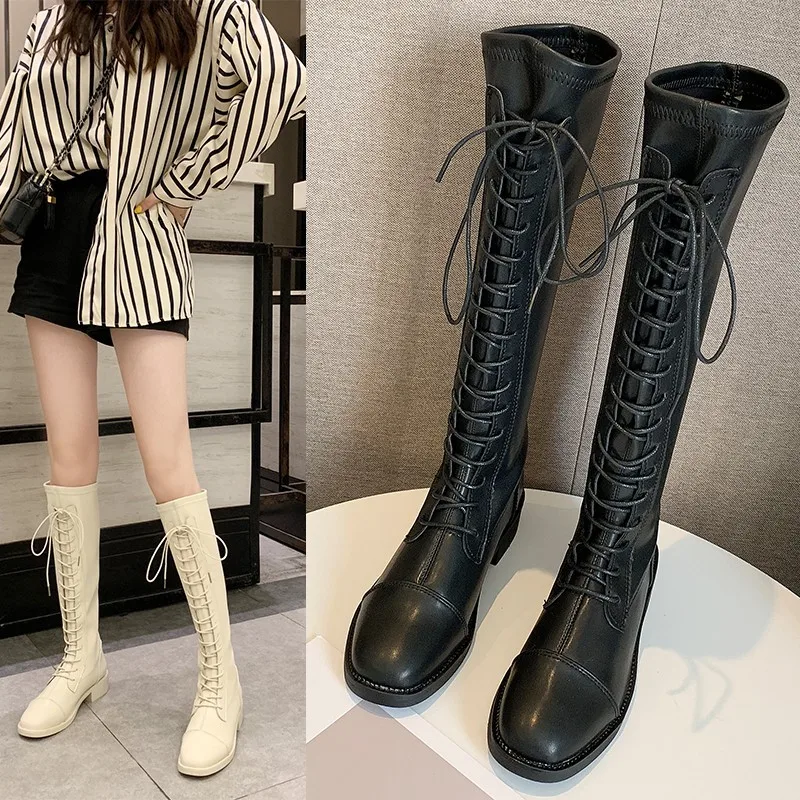 

Bang dai xue Children 2019 Autumn New Style Versatile Flat plus Velvet Boots British-Style Martin Boots Knight Thin Boots