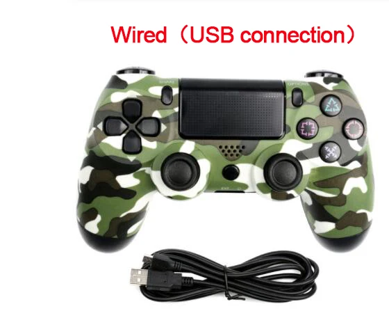 wired green Проводной/беспроводной Bluetooth контроллер для PS4 Геймпад для Play Station 4 джойстика для sony Playstation 4 PC для Dualshock контроллер - Цвет: wired green