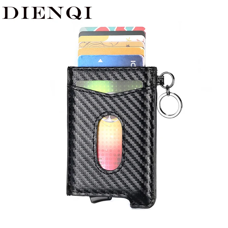 

Carbon Fiber Rfid Credit Card Holder Men Business id Cardholder Pocket Case Slim Creditcard Money Holder Minimalist Wallet Metal