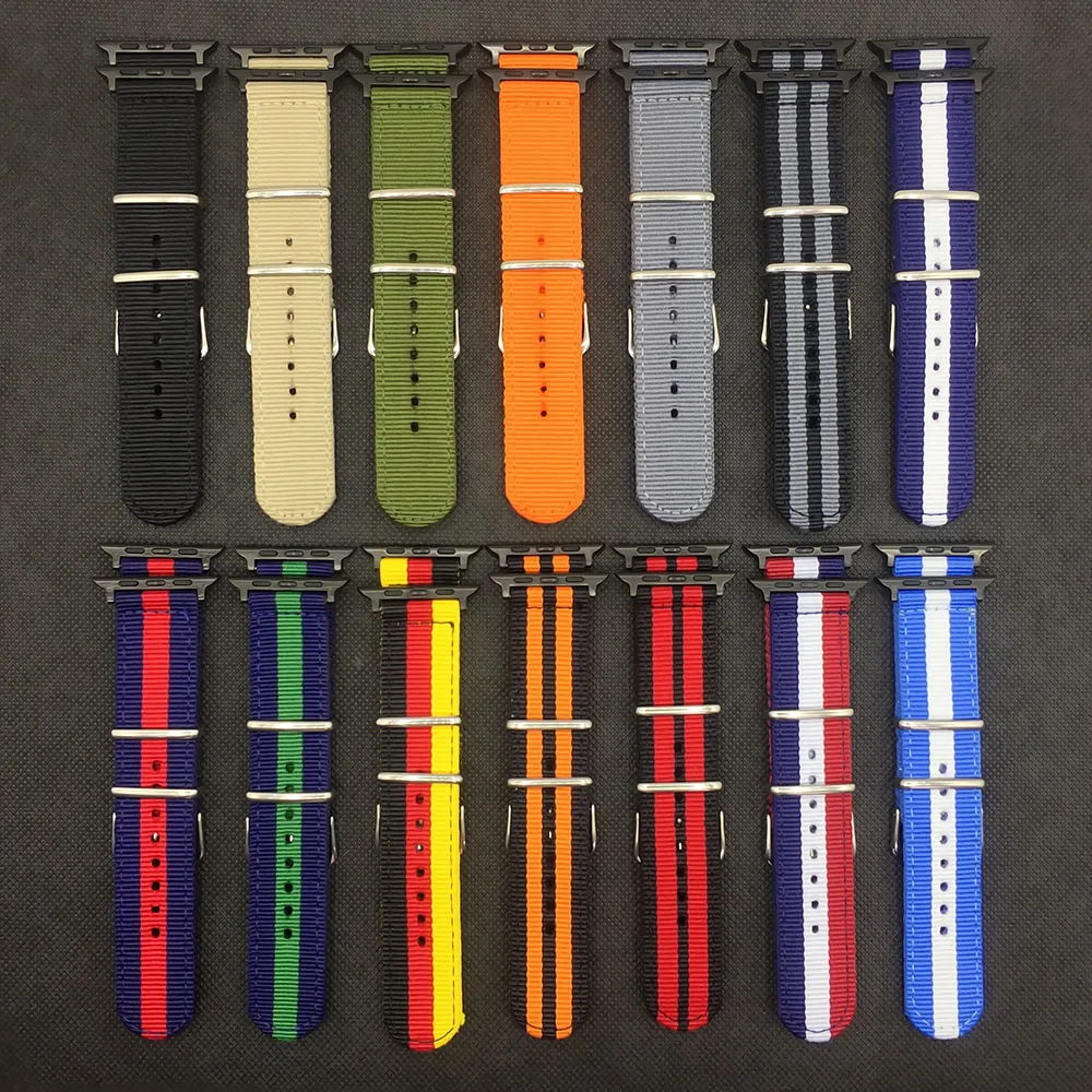 Ремешок для часов Apple Watch 38 мм 40 мм нейлоновый ремешок для часов Nato для iWatch 5 4 3 2 1 ремешок для часов 42 мм 44 мм браслет на запястье