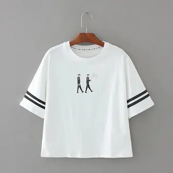 

2018 new T-Shirts printed women's wear students' loose fitting cartoon design