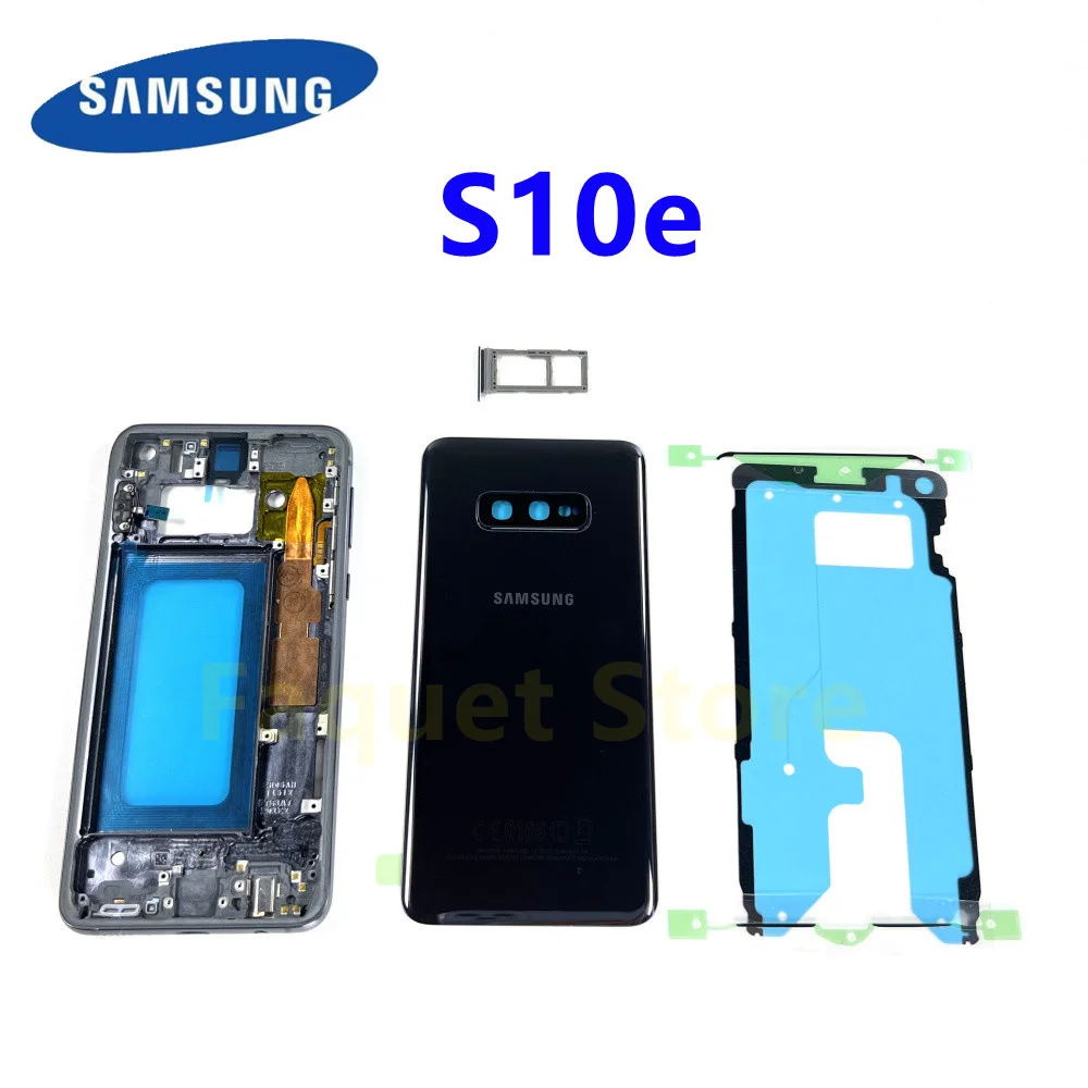 SAMSUNG Galaxy S10e G970 G970F SM-G970F/DS G970U полный корпус задняя крышка батарейного отсека заднее