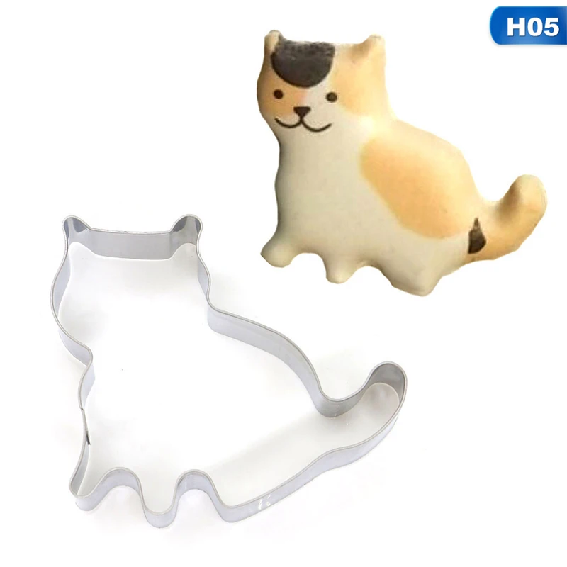 3pcs Stainless Steel Animal Pet Bone Cookie Cutter Mold 3D Sugarcraft Pastry Biscuit Fondant Cake Baking Mold DIY Decorating
