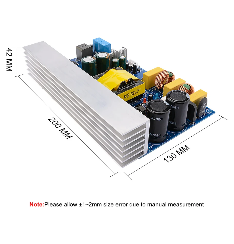 AIYIMA 1000W Mono Channel Class D High Power Digital Amplifier With Switching Power Supply Integrated Audio Board For Home DIY