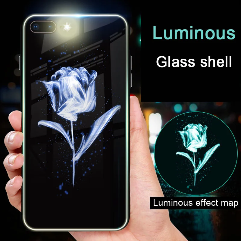 Чехол в виде светящегося стекла для iphone 11 pro Max 7 8 6s Plus Xs чехол для Max XR Cover - Цвет: Style 20