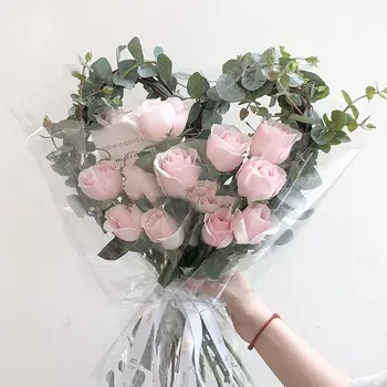 

Flower Wrapping Paper DIY Floral Packaging Cellophane Wholesale Permeability Dustproof Transparent Cellophane Bouquet bao hua