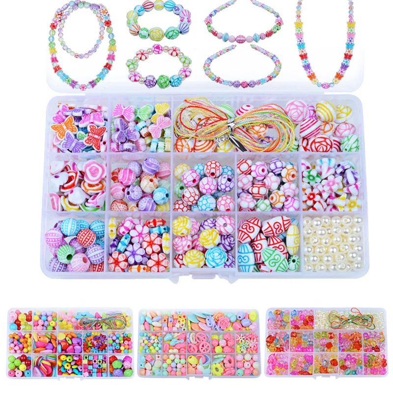 

Handmade DIY Creative Weaving Children'S Educational Toy 15 Lattice Beaded Bracelet Gift Box