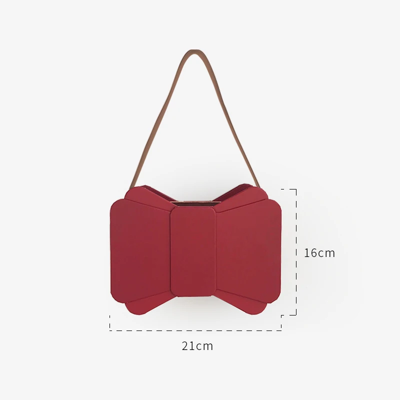 bow red Креативный бант в форме сердца Ретро Подарочная коробка Упаковка букет цветов коробка свадебный Декор Цветы Подарки коробки с ручкой - Цвет: bow red