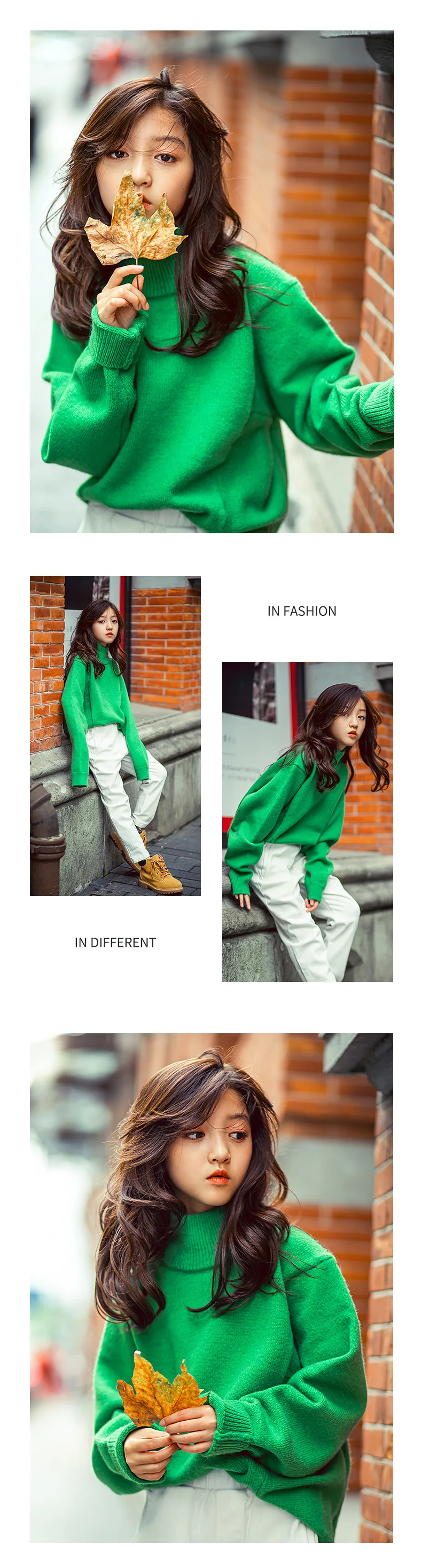 Kids Turtleneck Sweaters Autumn Winter Outwear Girls Sweaters Pullover Children Loose Kids Outfit Tops Pull Enfant Fille