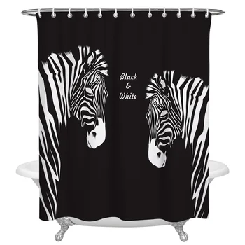 

Nordic Zebra Black White Animal Shower Curtains Bath Decor Curtain Waterproof Polyester Fabric Bathroom Accessories