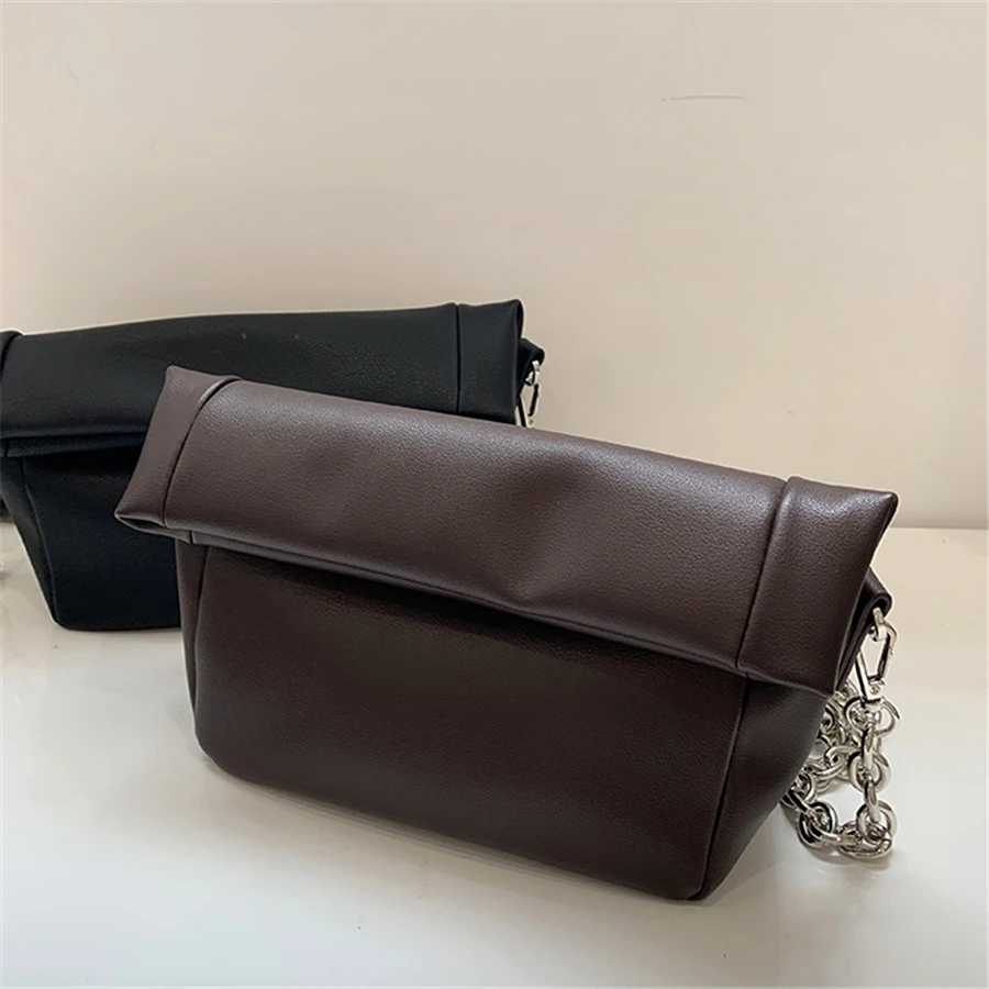 

handbag New 2019 soft leather chain bag with sense niche design style oblique cross shoulder women bag