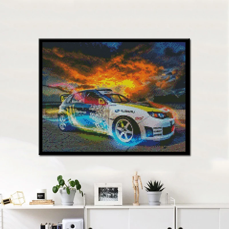 Pintura De Diamante Redondo Completo 5D DIY, Bordado De Paisaje De Coche Deportivo, Punto De Cruz, Mosaico De Cuentas, Kit De Arte Para Adultos, Decoración Del Hogar - AliExprs 15
