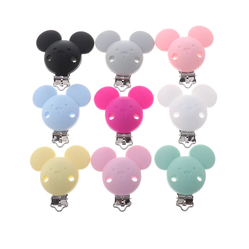 Pacifier Clip 10PCS Silicone Round Teether DIY Chain Holder Soothing Accessories For Baby