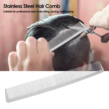 

Salon Hair Comb Stainless Steel Hair Cutting Comb Hand Made Professional Hairdressing Steel Comb Hair Styling Tools