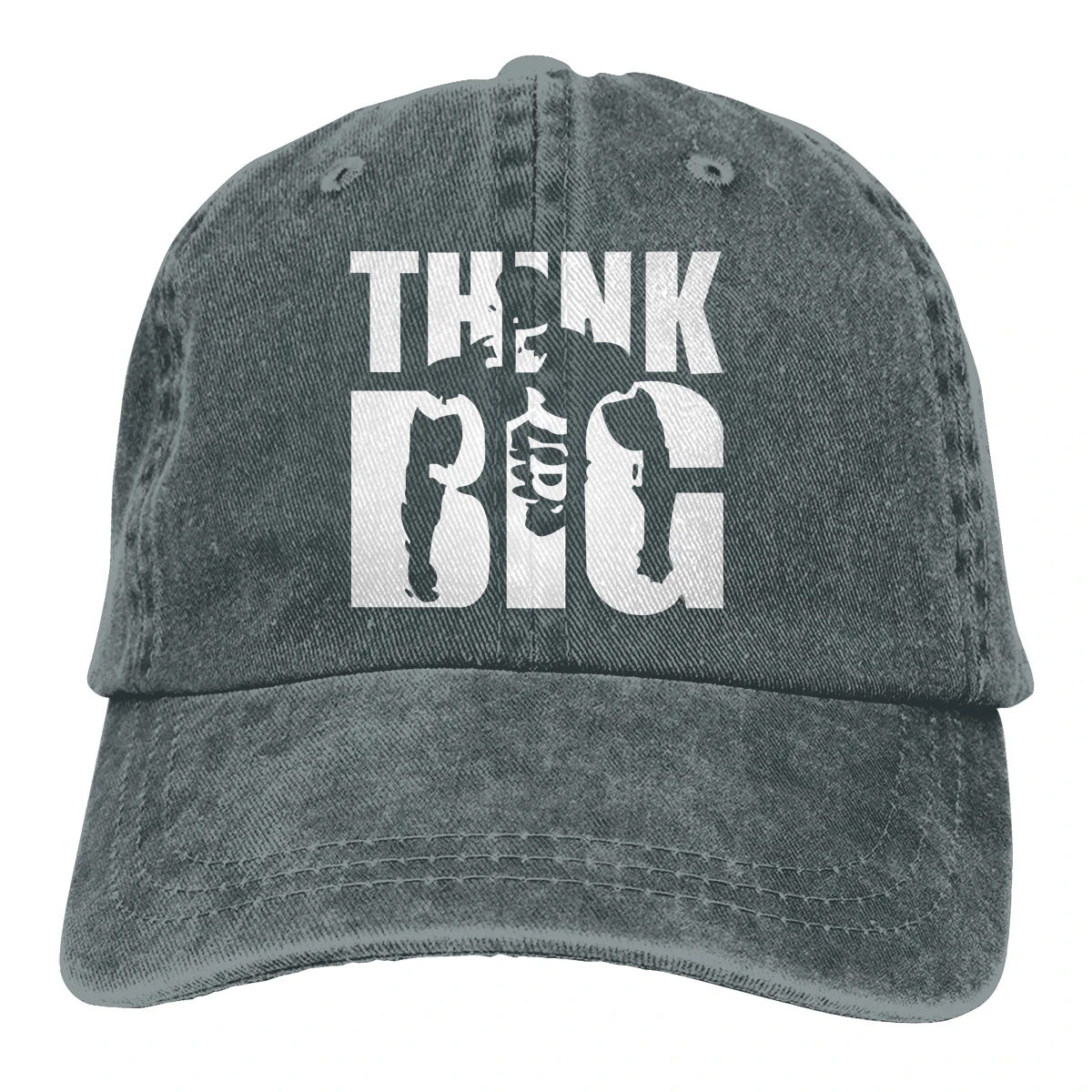 Think Big Man Casquette черные унисекс Мужские Женские джинсовые бейсболка с ремешком кепки Регулируемая шляпа для гольфа папа