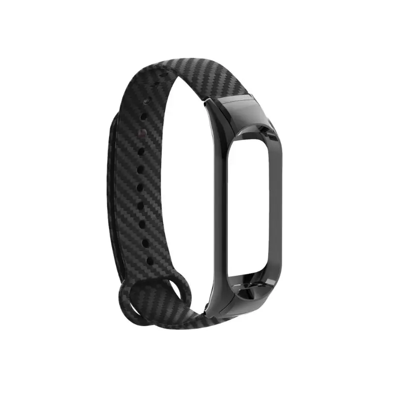 Углеродное волокно металлическая лента для Xiao Mi Band 3 цветной силиконовый ремешок Браслет замена Смарт-часы аксессуары