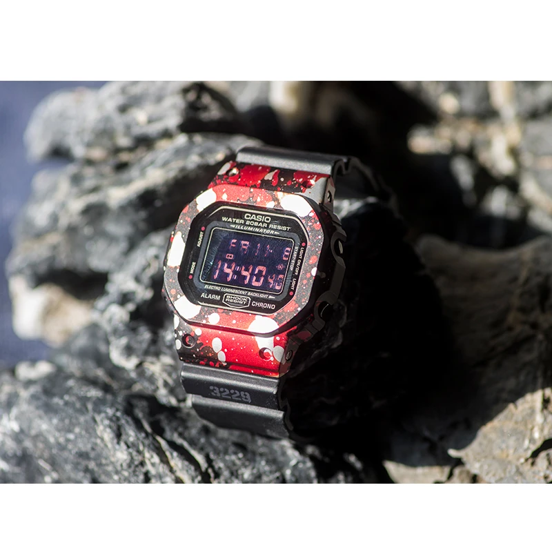 Часы защищающие для DW5600 5610 серии DW/GW5000 Безель Браслет с металлом и винтом алюминиевый сплав граффити алюминиевый сплав