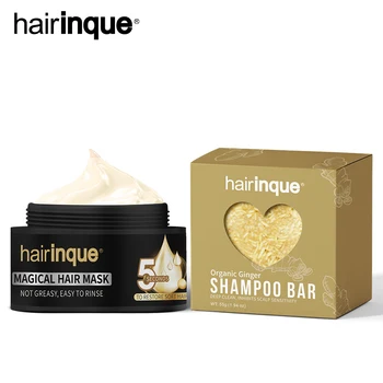 

HAIRINQUE Hair Care Set Magical treatment hair mask Repair hair damage restore Handmade Ginger Shampoo bar Prevent hair loss