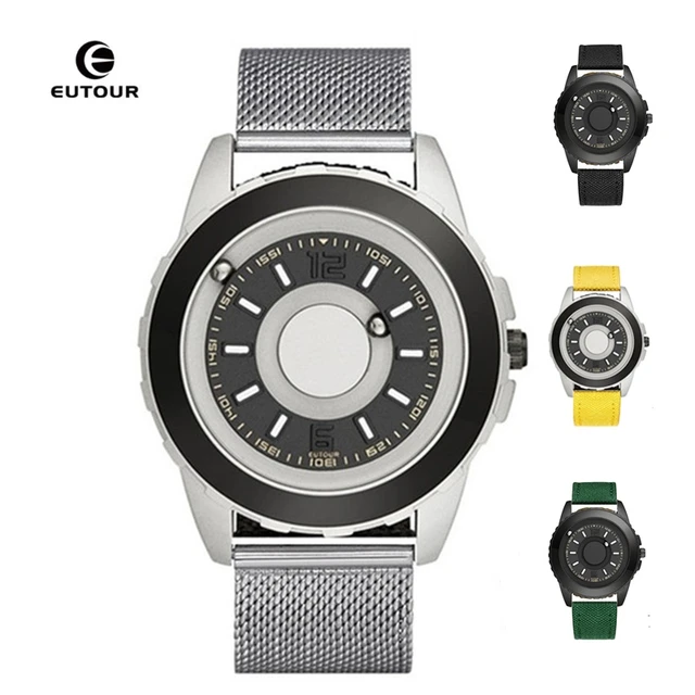 EUTOUR-reloj magnético de silicona para hombre, cronógrafo de lujo, a la  moda, de cuarzo, bola magnética azul, resistente al agua, envío directo -  AliExpress