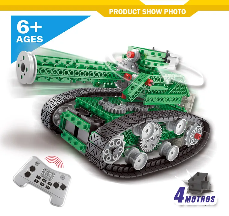 2019 Novelty  kids toys funny rc toy  bricks tank building block toys for kids educational