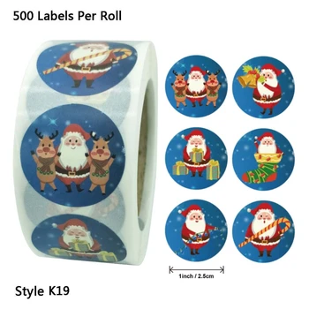 

2020 New 500pcs Merry Christmas Thank You Stickers Envelope Gift Cards Package Seal Label