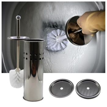 

Stainless Steel Toilet Brush And Holder Free Standing Bathroom Brush Durable Cleaning Tool Bathroom Accessories Set