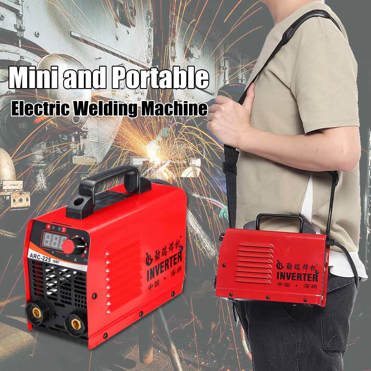 

ARC-225 10-225AMP 240V Mini Red Arc Welders Welding Machine LCD MMA Portable Stick Welding Inverter