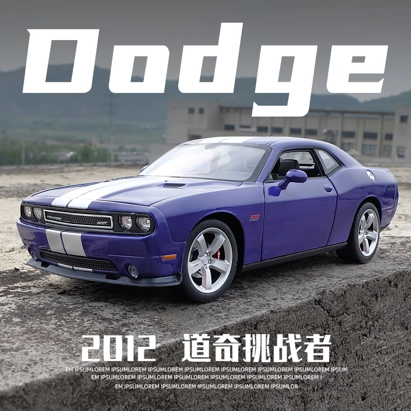 Welly 1:24 DODGE 2012 Challenger SRT alloy car model Diecasts & Toy Vehicles Collect gifts Non-remote control type transport toy