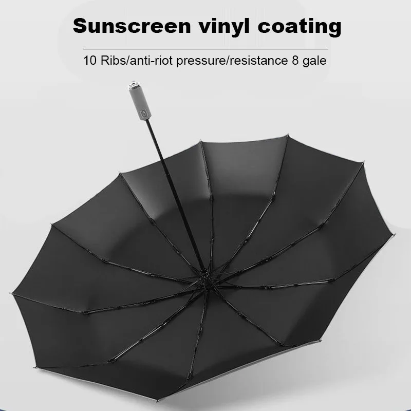 Windproof Umbrella Large Size Foldable Strong Windproof Travel Umbrella Rain Women Family 130cm Big Paraguas 3 Folding Rain Storm Umbrella for Men