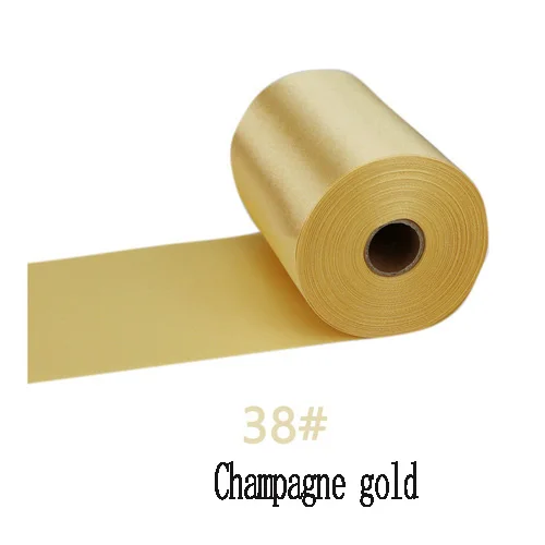 25Meters/Roll 8cm/10cm/15cm Silk Satin Ribbons DIY Wedding Chair Sashes Christmas Gift Wrapping Decoration Silk Ribbons Ruban 38-Champagne gold