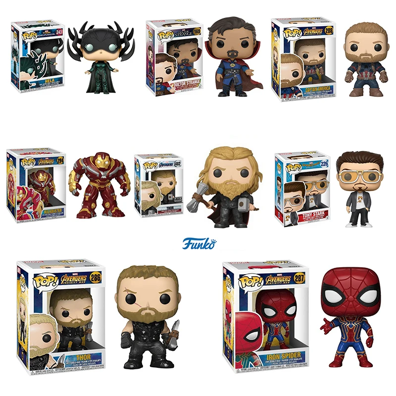 Funko pop 2019 Человек-паук Marvel Мстители Железный человек Капитан Америка Тор Черная Вдова Виниловая фигурка детский подарок