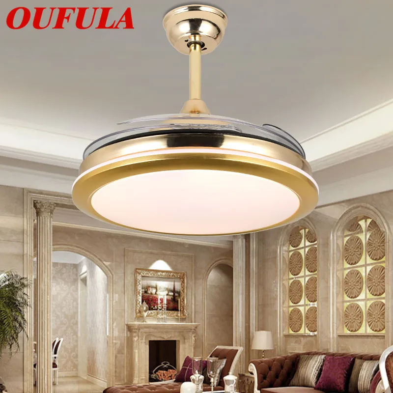 

OUTELA Modern Ceiling Fan Lights Invisible Fan Blade Remote Control For Dining room Bedroom Restaurant Fashional