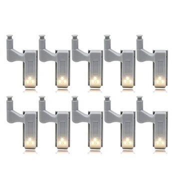 

10pcs LED Smart Touch Induction Cabinet Light Wardrobe Lights Cupboard Inner Hinge Lamp Sensor Night Light for Closet Cabinet