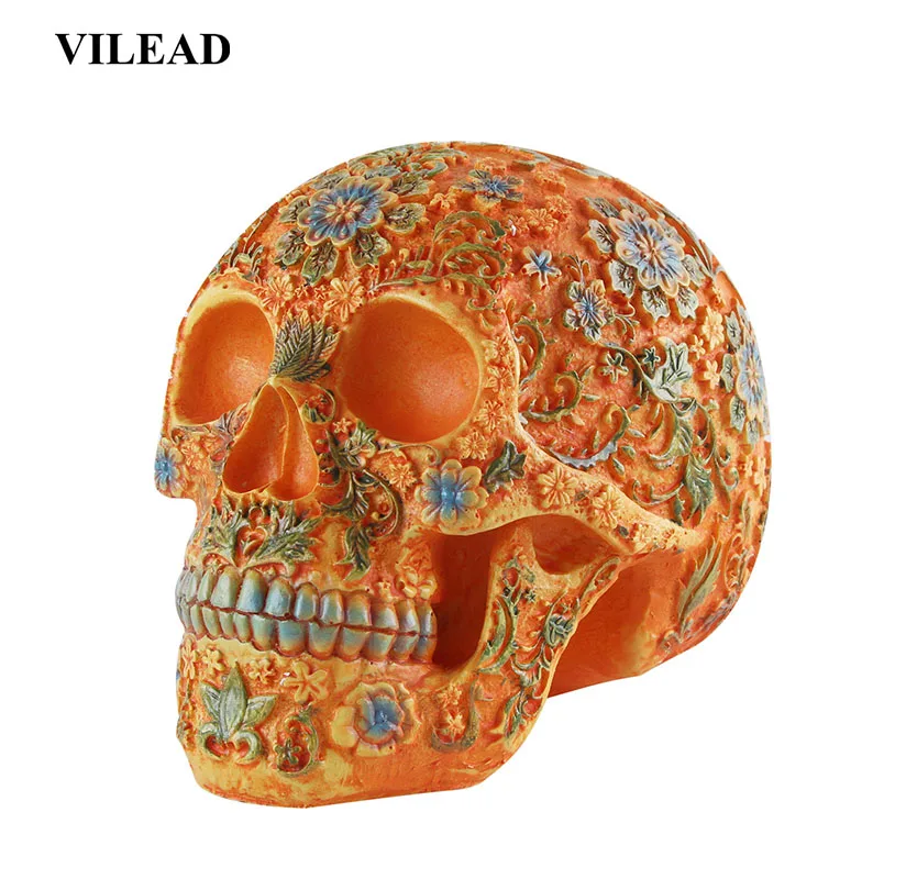 VILEAD 9 Styles of Personalized Skulls Home Decoration Art Painting Supplies Halloween Props Skull Ornaments Fashion Bar Decor VILEAD 9 Styles of Personalized Skulls Home Decoration Art Painting Supplies Halloween Props Skull Ornaments Fashion Bar Decor