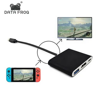 

Data Frog HDMI Type C Adapter For Nintend Switch Hub USB-C to HDMI Mini Dock Station HD Transfer For MacBook Xiaomi Laptop Phone