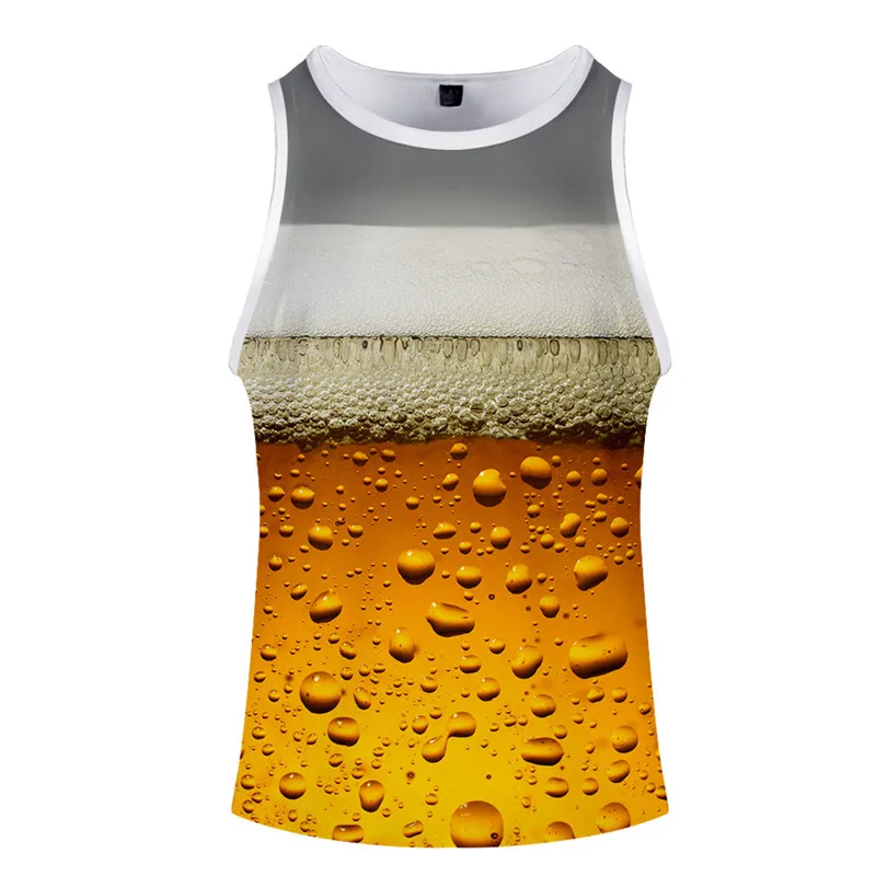PICTURE COLOR Bubbling beer с цифровым 3d-рисунком для мужчин жилет для мальчиков сексуальная летняя мужская одежда фитнес майки для бодибилдинга майка Blouse2019 - Цвет: PICTURE COLOR